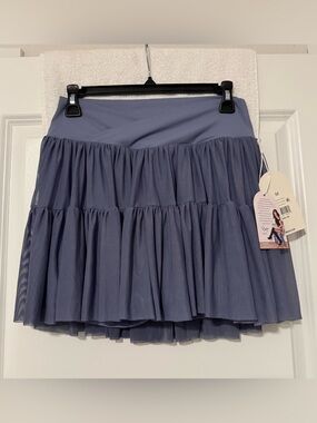 Layered Mini Skirt in Dusty Blue